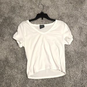 Olivia Rae cropped white tee.